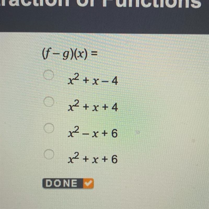 PLEASE ANSWER ASAP *picture attached* f(x) = x2 + 1 g(x) = 5 – x-example-1