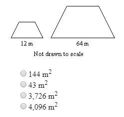 8. The trapezoids are similar. The area of the smaller trapezoid is 131 m2. Find the-example-1