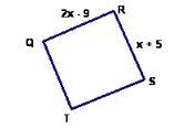 Find the perimeter of the rhombus QRST. A) . 38 B) . 76 C) . 56 D) . 361-example-1