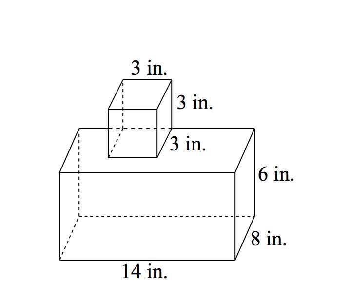 Identify the surface area of the composite figure. HELP PLEASE!! S = 524 in^2 S = 513 in-example-1