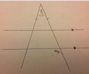 I'd appreciate it if anyone could help me! Find the value of gamma γ. Choices: 30 degrees-example-1