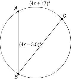 What is the measure of AC⏜ ? Enter your answer in the box. ° Circle with inscribed-example-1