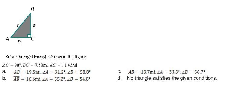 Please help quick! Solve for the right triangle shown in the figure.-example-1