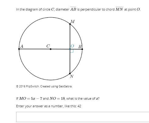 In the diagram of circle C, diameter AB¯¯¯¯¯¯¯¯ is perpendicular to chord MN¯¯¯¯¯¯¯¯¯¯ at-example-1