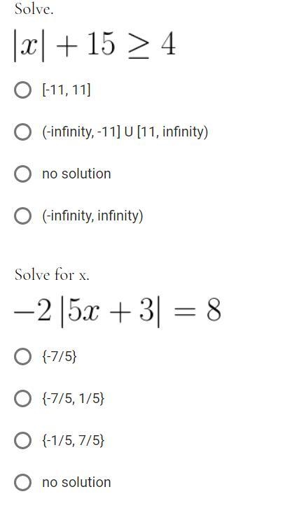 Please see attached image and help with these absolute value problems - thank you-example-1