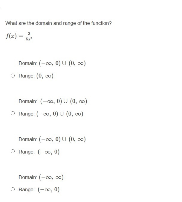 PLEASE HELP ASAP!!! CORRECT ANSWERS ONLY PLEASE!!! What are the domain and range of-example-1