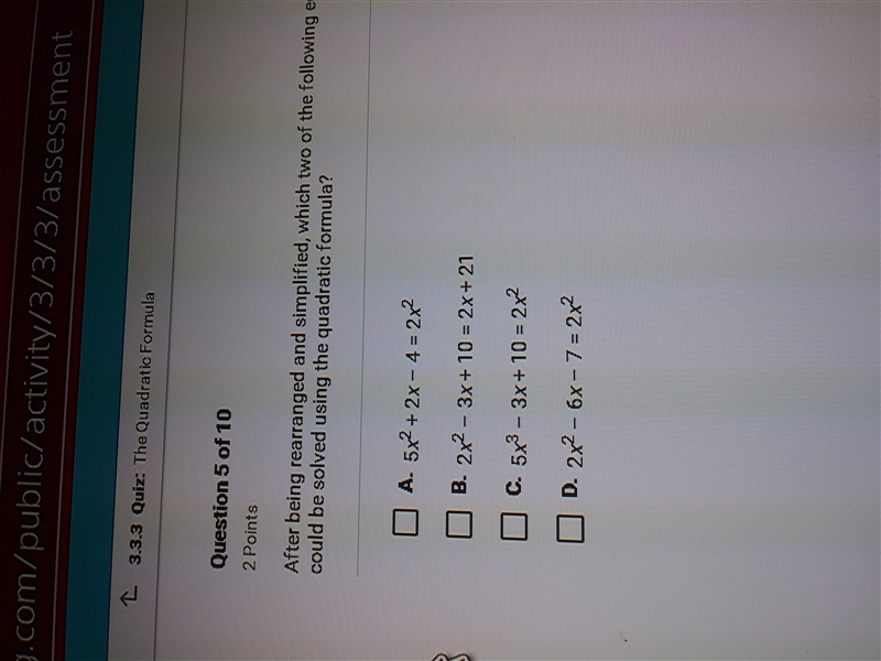 After being rearranged and simplified which two of the following equation could be-example-1