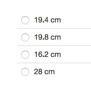 The diagonal of a cube is 28 cm. Identify the length of an edge. Round to the nearest-example-1