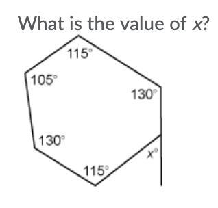 PLEASE HELP! What is the value of x? A. 125 B. 40 C. 75 D. 55-example-1