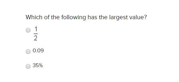 Which of the following has the largest value?-example-1