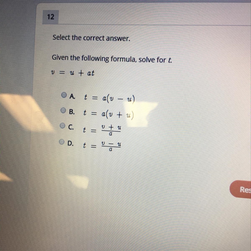 Given the following information, solve for t-example-1