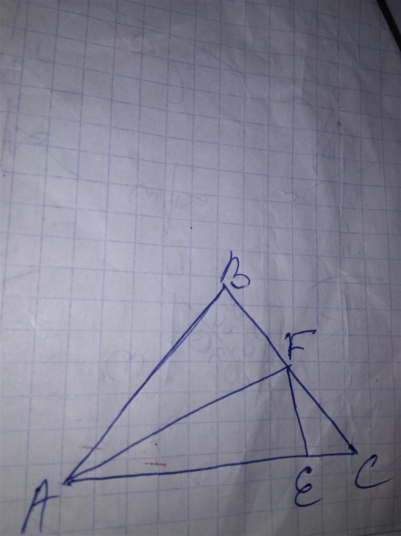 On triangle ABC A F is bisector, A,B,F,E dots are on same circle. Angle AEF= 2* angle-example-1