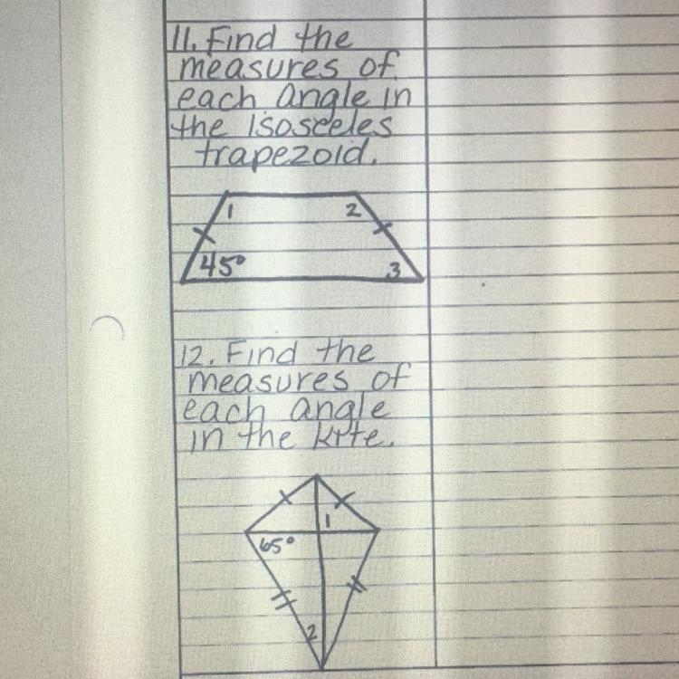 Find the measures of each angle (please show work)-example-1