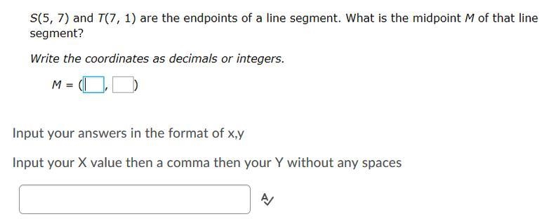 Input your answers in the format of x,y Input your X value then a comma then your-example-1