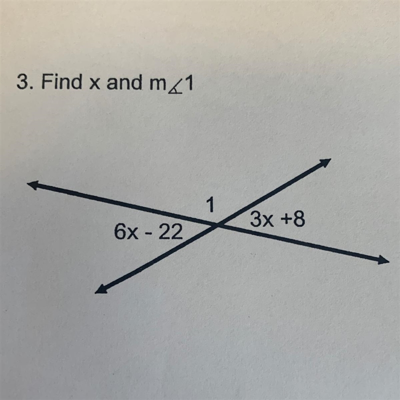 3. Find x and m_1 3x +8 6x - 22-example-1