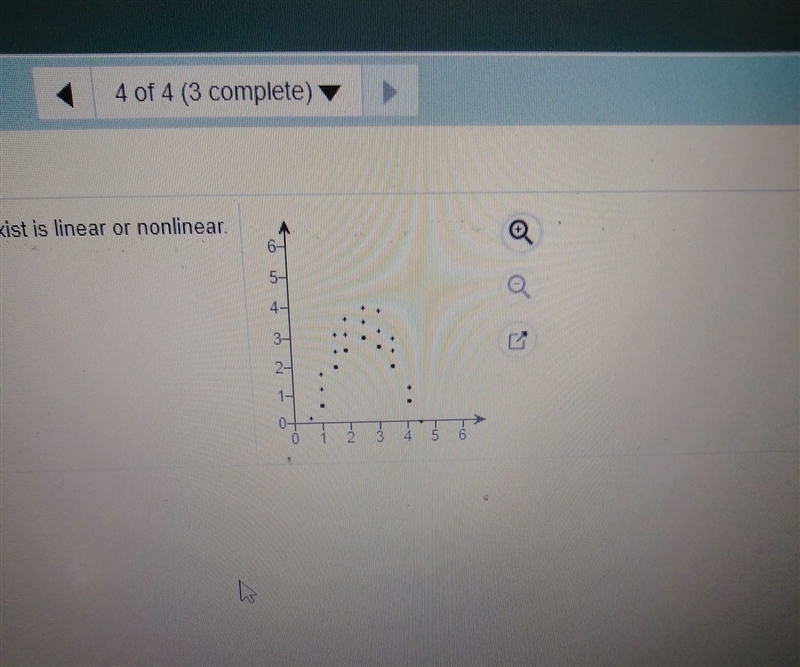 Is this a linear relationship, nonlinear or no relation i've got like 1 min please-example-1