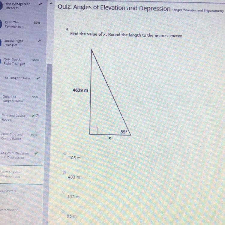 Find the value of x, round the length to the nearest meter-example-1