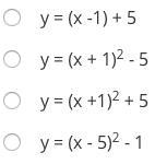 What is the quadratic in vertex form that has a vertex of (-1, 5) Options in image-example-1