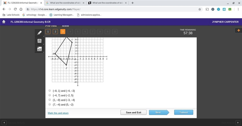 What are the coordinates of side HI? (–8, 1) and (–4, –3) (–4, 7) and (–2, 5) (1, –8) and-example-1