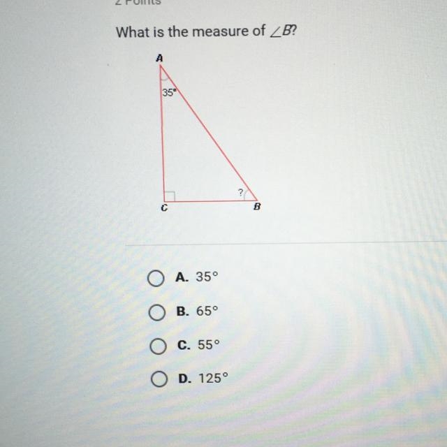 PLZ HELP ASAP. What is the measure of B?-example-1