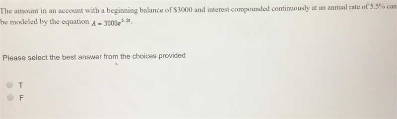 The amount in an account with a beginning balance of 3000 and interest compounded-example-1