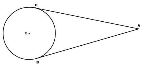 In the figure below, segments AC and AB are tangent to circle E. If AC is equal to-example-1