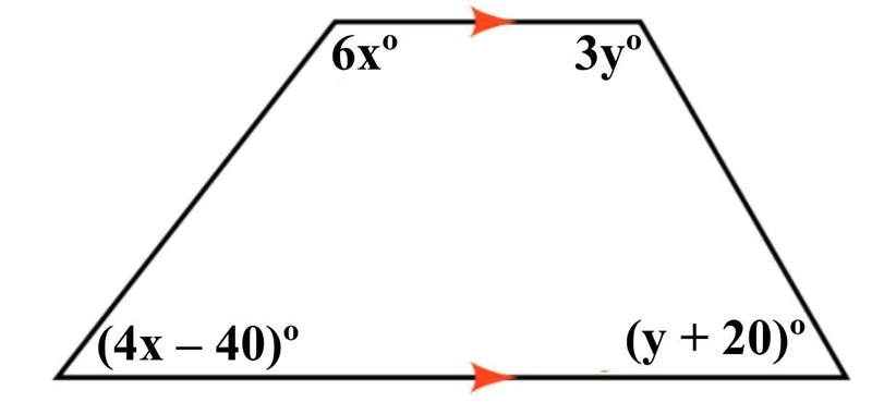 Evaluate the diagram below. find the values of x and y.-example-1