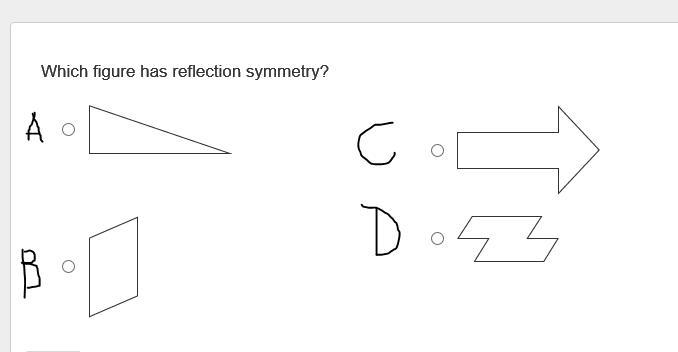 1. Which figure has reflection symmetry? 2. Select all the polygons that have reflection-example-1