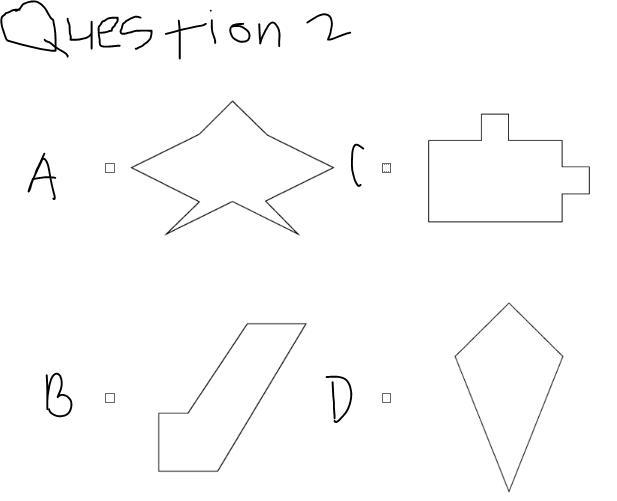 1. Which figure has reflection symmetry? 2. Select all the polygons that have reflection-example-2