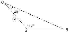 Solve the given triangles by finding the missing angle and other side lengths.-example-1