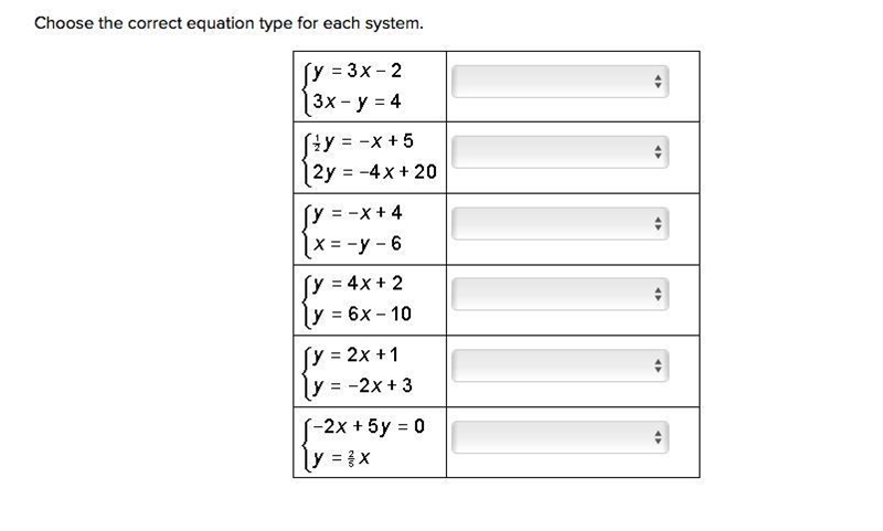 Choose the correct equation type for each system. -Inconsistent -Equivalent -Consistent-example-1