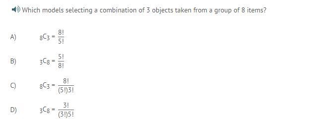 Which models selecting a combination of 3 objects taken from a group of 8 items?-example-1