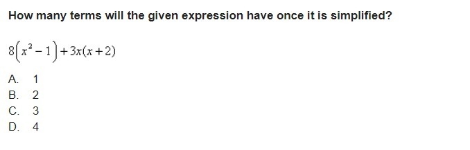 How many terms will the given expression have once it is simplified?-example-1