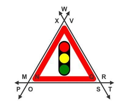 Suppose you are a designer making the traffic sign below. 1. What is the sum of the-example-1