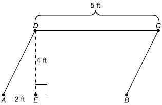 A window in the shape of a parallelogram has the dimensions given. What is the area-example-1