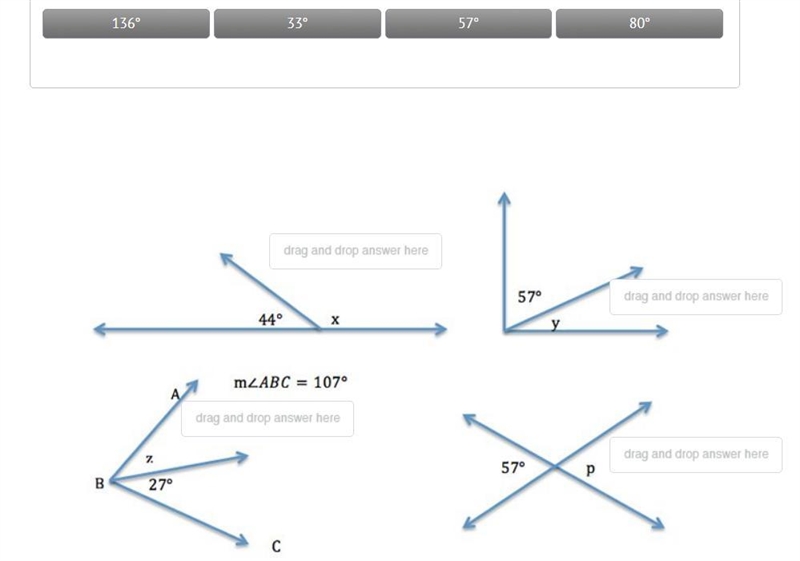 Match the missing angle measurement to the diagram.-example-1