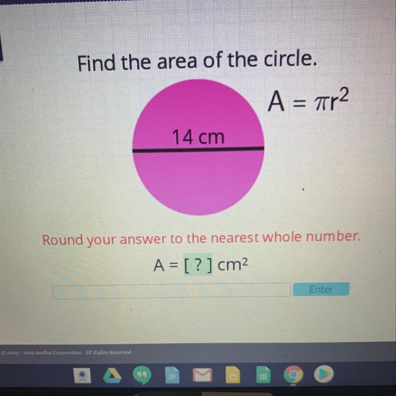 Find the area of the circle.. PLEASE HELP-example-1