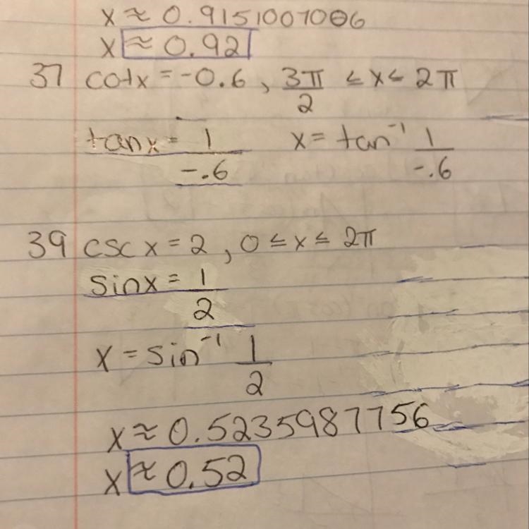 Question 37 the answer is about x=5.25 can someone please explain to me how to do-example-1