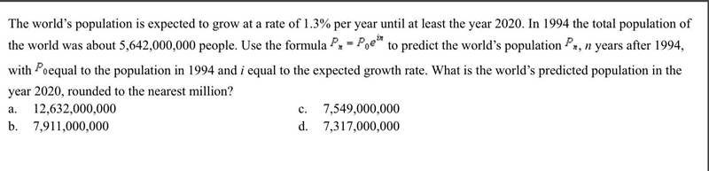 What is the world’s predicted population in the year 2020, rounded to the nearest-example-1