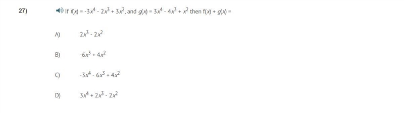 PLEASE HELP ASAP!!! CORRECT ANSWER ONLY PLEASE!!! If f(x) = -3x^4 - 2x^3 + 3x^2, and-example-1