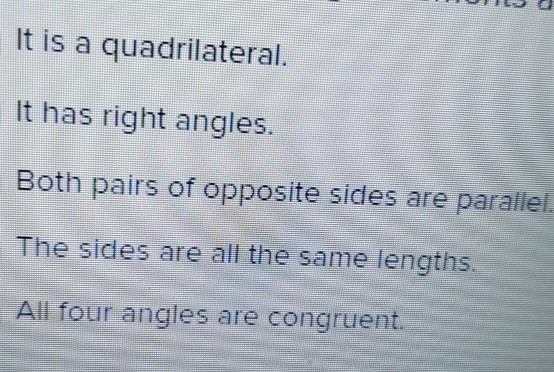 which of the following statements are always true of parallelagrams? (there are check-example-1