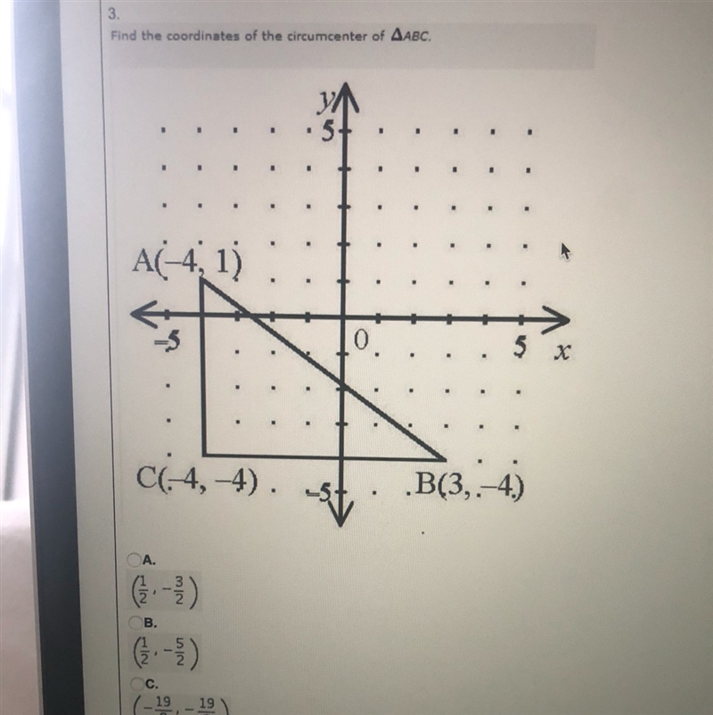 Find the coordinates of the circumcenter-example-1