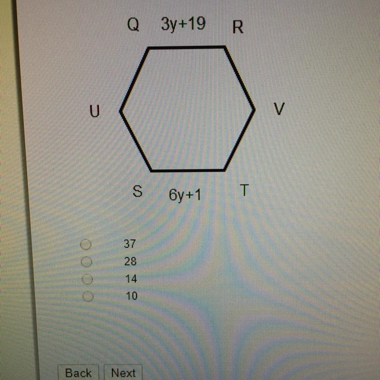 Given that QRVTSU is a regular hexagon what are the lengths of QR and ST?-example-1