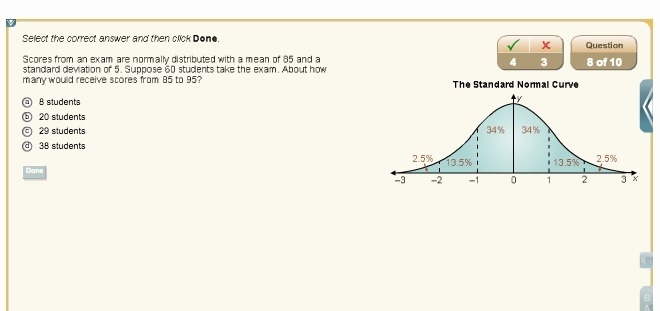 Hellllp scores from an exam are normally distributed with a mean of 85 and a standard-example-1