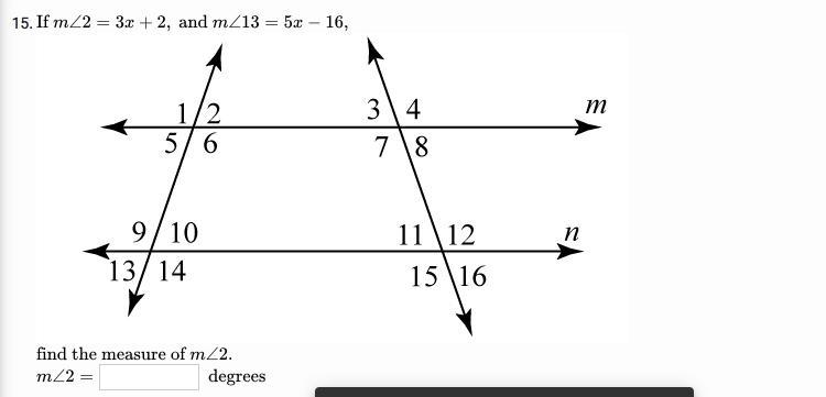 I NEED HELP ASAP PLZ (14 POINTS!!) Find the measure of angle 2-example-1