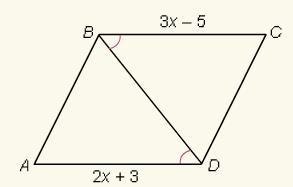 Find the value of x for which abcd MUST BE a parallelogram.-example-1