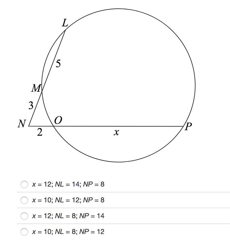 Identify the value of x and the length of each secant segment. HELP ASAP!!-example-1