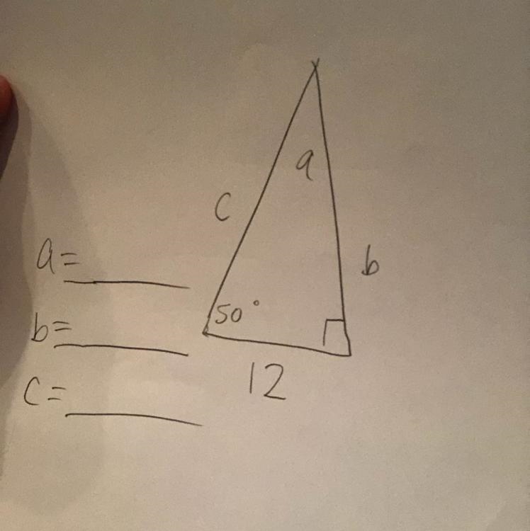 Solve the right triangle-example-1