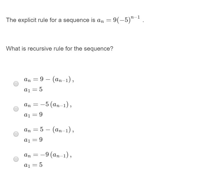 PLEASE HELP ASAP!!! CORRECT ANSWER ONLY PLEASE!!! The explicit rule for a sequence-example-1