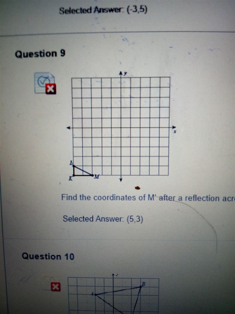 Find the coordinates of M' after a reflection across the line y= -1 and then across-example-1